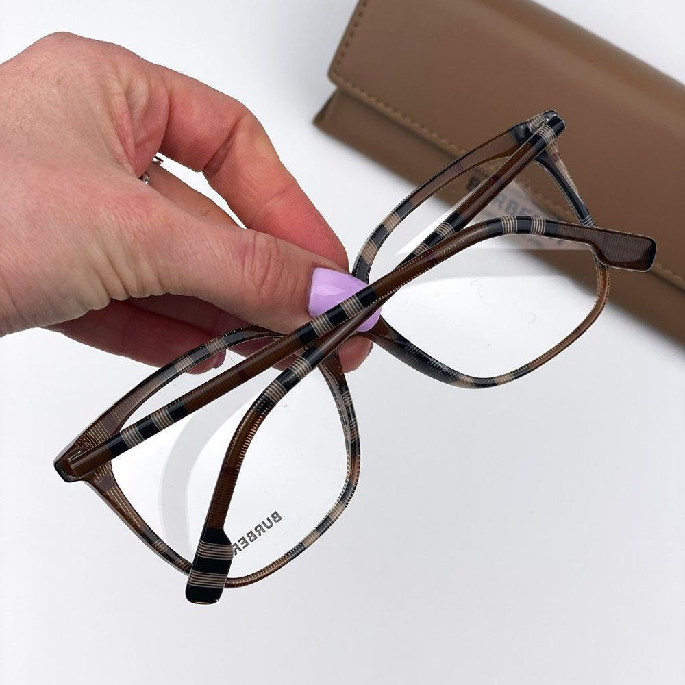 Burberry BE2367 3966 Eyeglasses Check Brown Square Women - Picture 2 of 12